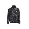 Adidas Logo Print Reversible Fleece-Lined Color Block Stand Collar Jacket Men Outerwear Black HC0268
