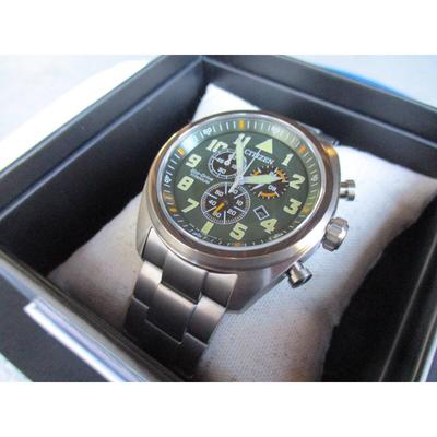 Б/у [Новые] CITIZEN Citizen Eco-Drive Титановые Часы-Хронограф AT2480-81X H500-S125782 ECO-Drive титановые Зарубежная модель