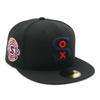 Кепка New Era 59FIFTY MLB Chicago White Sox CWS Черная Боковой патч Under ONSPOTZ и Боковой плоский Летнее солнце УФ Стильная (70808786, NER35C7098) 2, Черный,