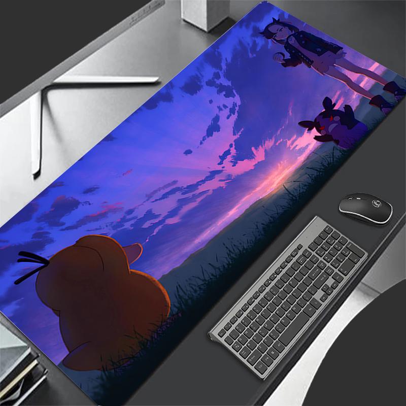 Anime Mouse Pads Big Gamer XXL Keyboard Desk Mouse Mat Carpet Rubber Tapis Souris Gaming Psyduck Notbook Pc P-pokemons Mousepad