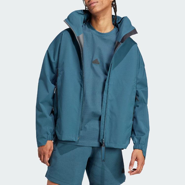 Adidas Myshelter Rain.Rdy Printed Waterproof Sports Casual Jacket Men Outerwear Arctic-Blue HZ5701