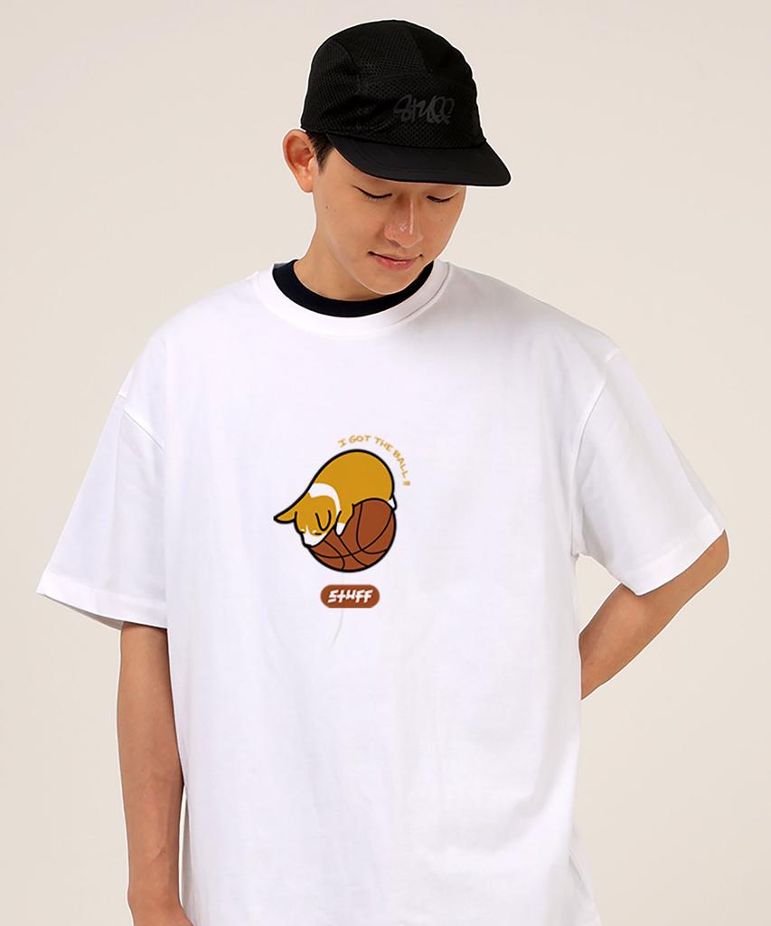 STUFF Корги Igtb Белая Тяжелая Футболка с Коротким Рукавом