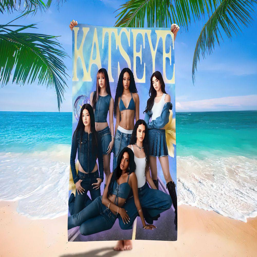 Group K-Katseye K-Pop Microfiber Blanket Quick Drying Beach Towels Oversized Printing Super Absorbent Pool Towel Blanket