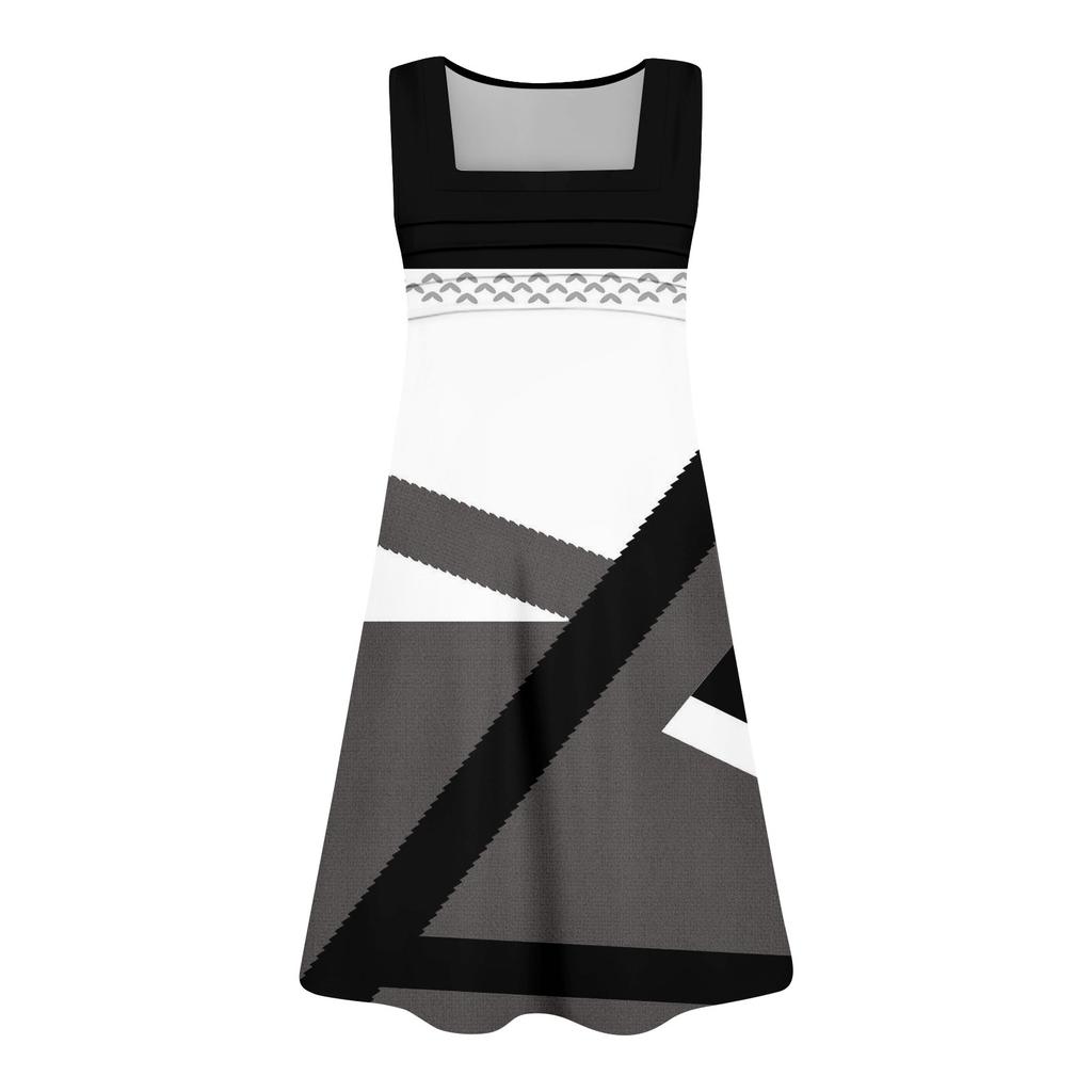 Women's Summer Casual Petal Slim Stripe Pleated Solid Color Dresses