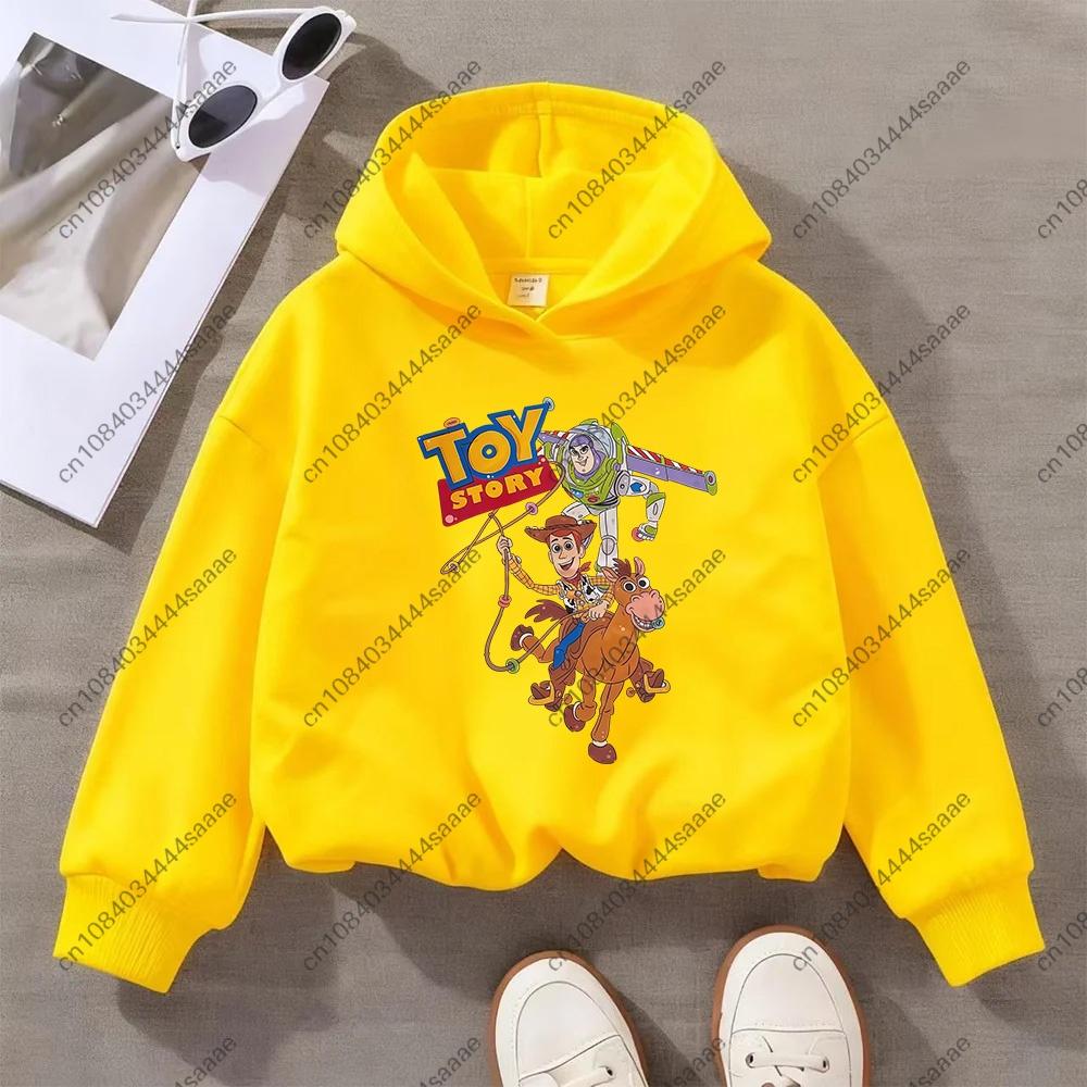 Cute Cartoon Toy Story Kids Hoodie, Boys Girls Fashion Long Sleeve Hooded Sweatshirt, Children Casual Daily Autumn Pullover Tops