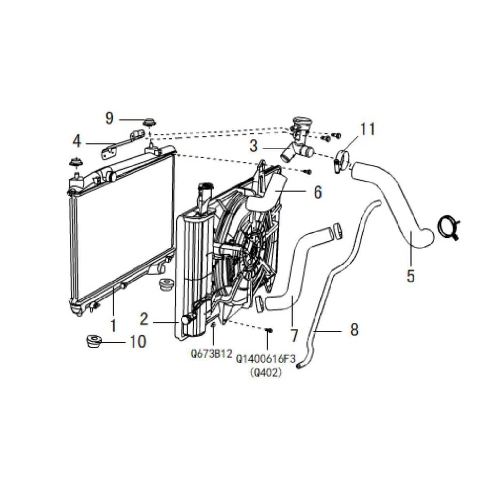 XUANLI M4 Cool Bear M2 Radiator Inlet Filler Neck Assembly