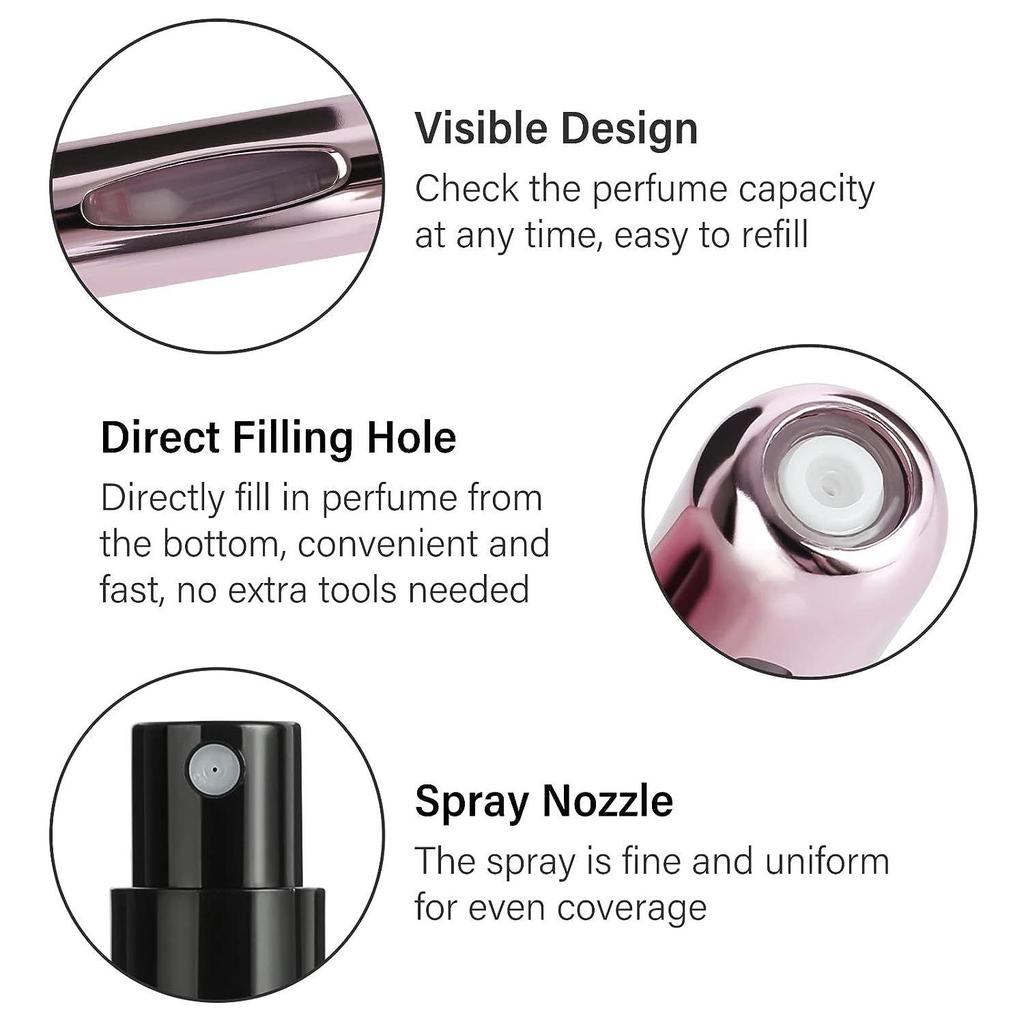 Портативные мини-распылители для духов Saiveina объемом 5 мл, многоразовый парфюмерный спрей