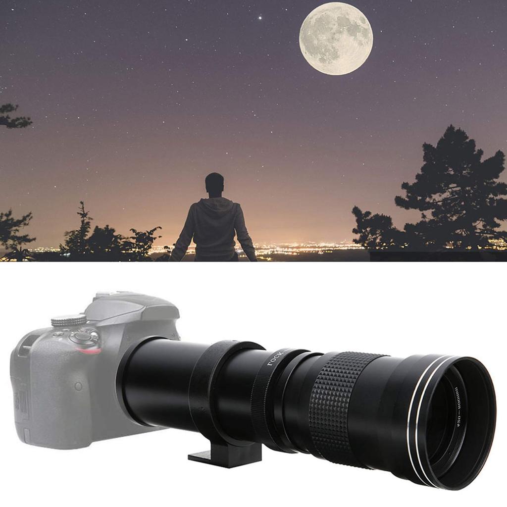 Telephoto Manual Focus Zoom Lens for Nikon F Mount Cameras with 2X Telephoto Zoom Lens Lens, 420‑800mm F8.3‑16 Teleconverter, (Black)