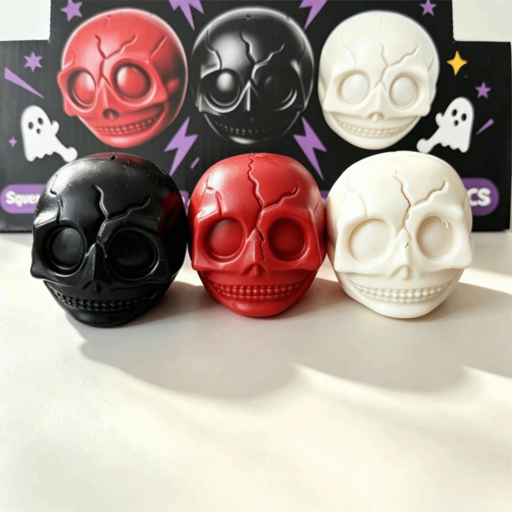Crackling Building Block Pumpkin Skull Ball Crunchy Pumpkin Skull Squishy Toy Hand Relax