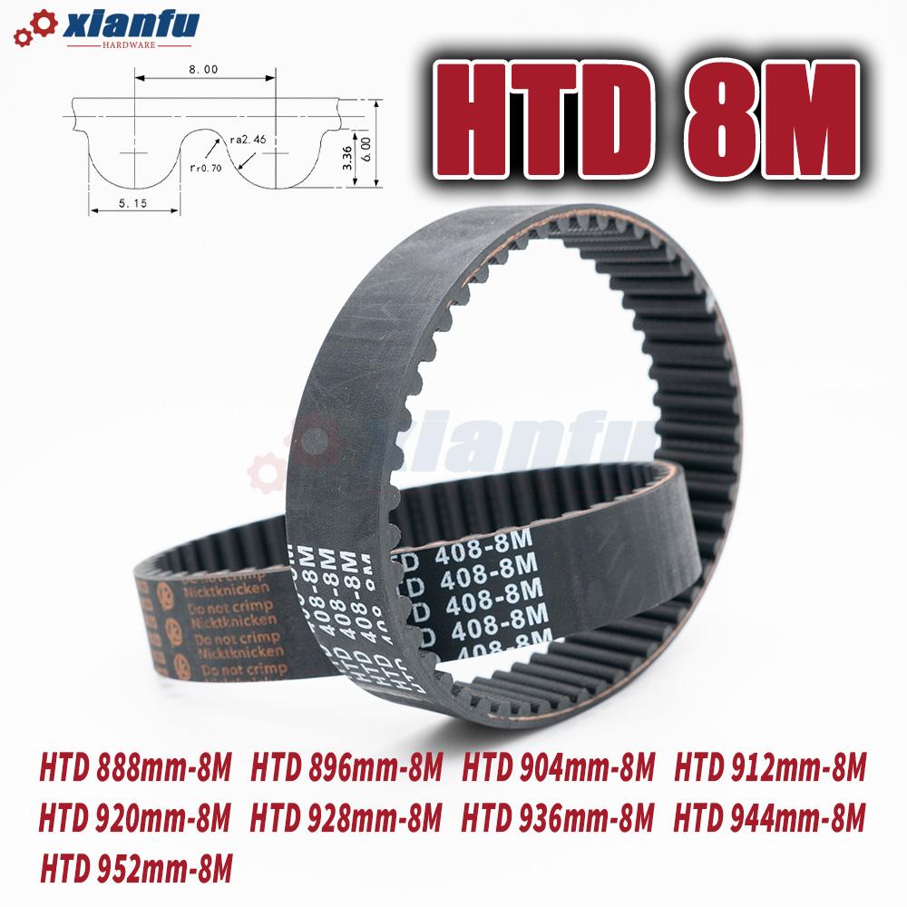 HTD 8M Rubber Timing Belt Perimeter 888 896 904 912 920 928 936 944 952mm HTD8M Machine Drive Transmission Width 10~50mm CNC 8M