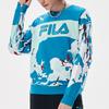 Fila Fusion Спортивная толстовка с круглым вырезом, свободного кроя, с камуфляжным принтом Color Block, мужская одежда, синяя T11M133201F-BU