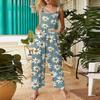Women's Casual Jumpsuit, Sleeveless Printed Cotton Jumpsuit