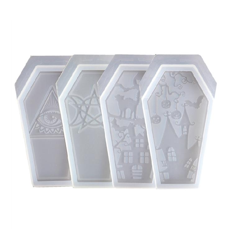 Форма для DIY-изделий из эпоксидной смолы Crystal Resin, 3D-форма в виде гроба на Хэллоуин, с крышками, для декора