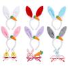 Easter Cute Rabbit Ear Headbands Plush Bunny Ears Carrot Hairband Party Cosplay Costume Headwear Face Wash Hair Accessories