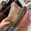 Autumn and Winter New Multi-color Plaid Fringed Scarf Women's Warm Simple Imitation Cashmere Versatile Scarf
