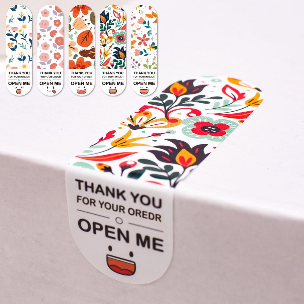 50-100pcs New Thank You For Your Order Stickers Smile Decorative Sealing Stickers For Business Delivery Packaging Mailing Bag