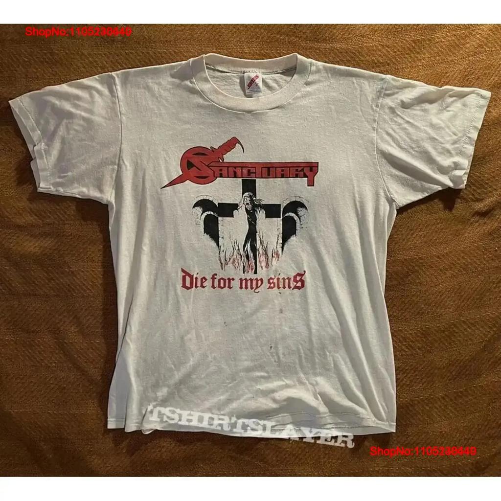 Sanctuary Die For My Sins Heavy Cotton All Size T Shirt M vintage Washed graphic Comfortable fashion Casual Breathable