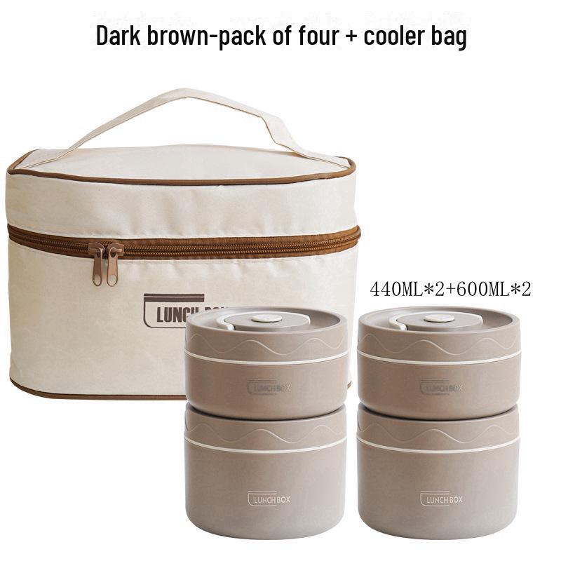 Многослойный изолированный ланч-бокс из нержавеющей стали 304 для офиса и студентов