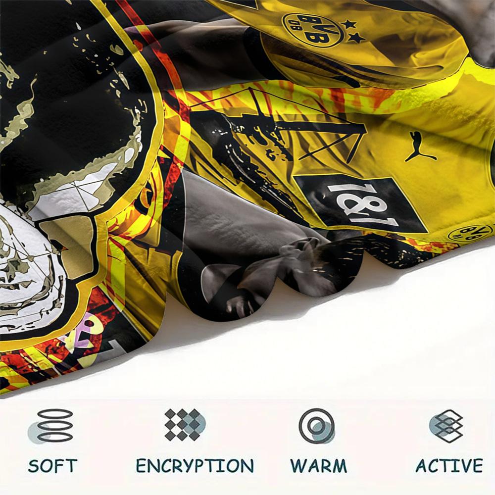 Borussia Dortmund Print FlAannel Blanket, High quality Comfortable for All Seasons, Home Decor, Warmth and Comfort