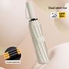24-Rib Automatic Black UV Protection Umbrella with Wooden Handle, Windproof for Men & Women - Large, Reinforced for Sun & Rain