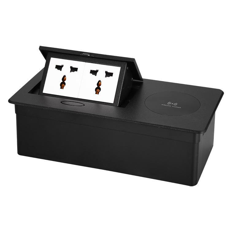 Two-Pin Three-Hole 250V/13A Pop-Up Desktop Socket with Wireless Charging
