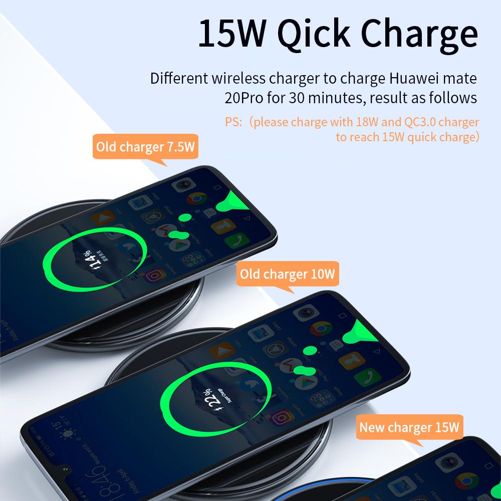 Essager 10 Вт/15 Вт Qi Беспроводное зарядное устройство для iPhone 13 12 11 Pro Xs Max X Индукционная быстрая беспроводная зарядная панель для Samsung Xiaomi
