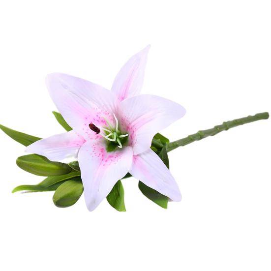 Artificial Flower Weather-resistant Non-fading No Withering No-Watering Easy Maintenance 3D Printing 3 Heads Artificial Lily Flower Home Decor