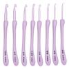 8Pcs Crochet Hook Set Alumina Needle Plastic Handle Knitting Tools Household Supplies Purple