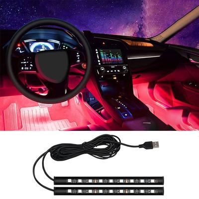 Автомобильный светодиодный фонарь для ног, один, два, окружающий свет, USB-монохромный фонарь для ног, украшение для автомобиля, внутреннее освещение