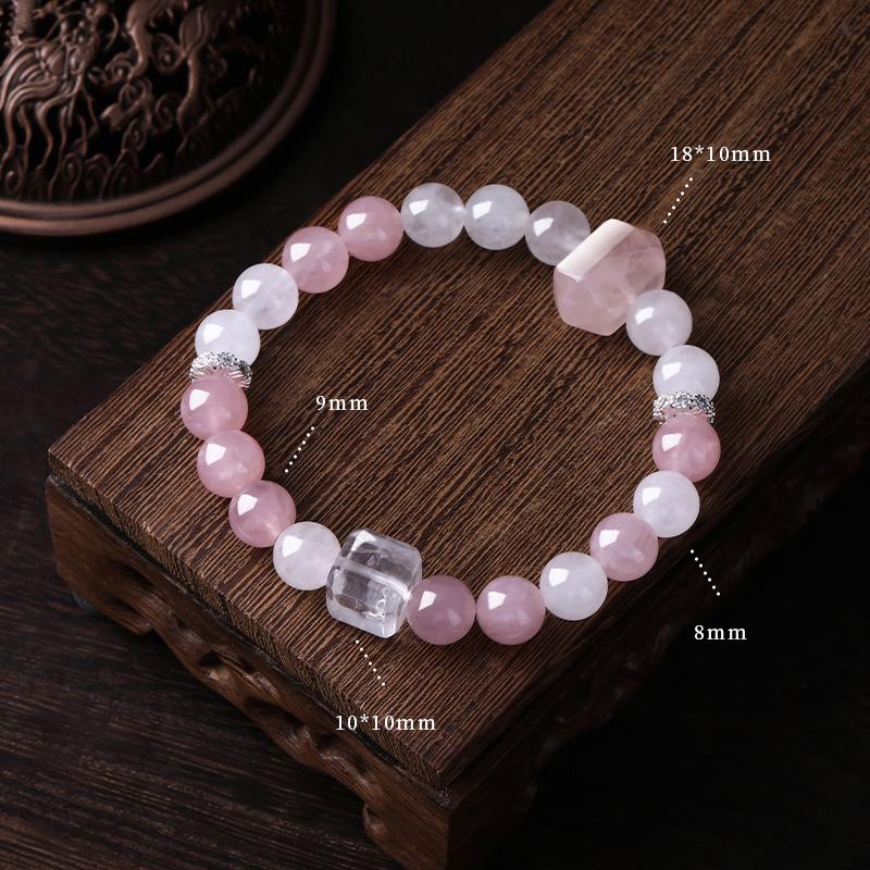 Amethyst & White Crystal Beaded Bracelet for Girls - Sweet Summer Fairy Jewelry