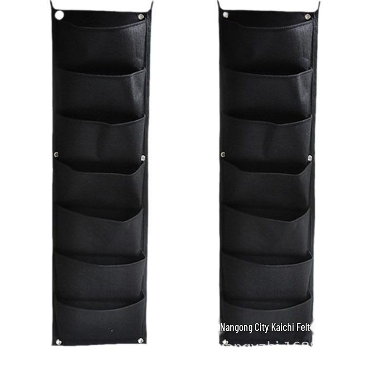 Reinforced Wall-Mounted Multi-layer Planting Bag with 7 & 6 Holes for Garden Horticulture.