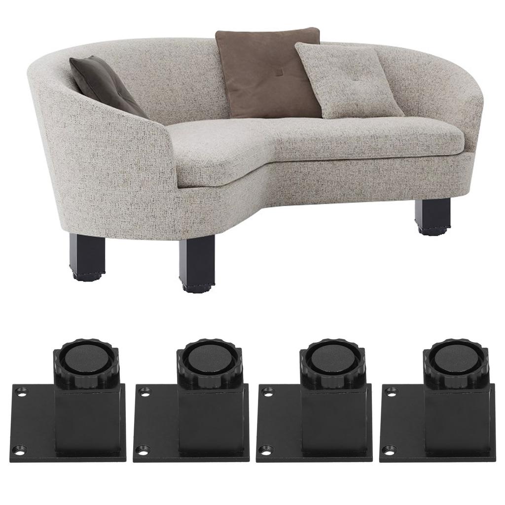 4Pcs Set Furniture Leg Adjustable Height Aluminum Alloy Square Support for Sofa Cabinet60mm