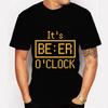 Модные уличные футболки мужские летние футболки с коротким рукавом базовые футболки Harajuku винтажная футболка Its Beer Clock Graphic Tops мужская одежда