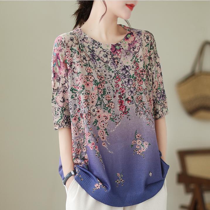 Dimanaf 2024 летние женские футболки, летние стильные рубашки с принтом листьев, красочные элегантные топы с цветочным принтом, свободные повседневные футболки