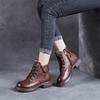 Winter 2025 New British Martin Boots Lace-Up Zipper Fashion Boots Retro Leather Medium Heel Women's Boots