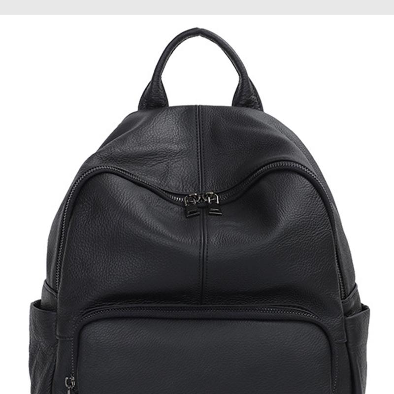 Vintage Genuine Leather Travel Backpack Women's Cowhide College Style School Bag