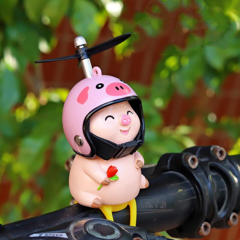 Маленькая желтая утка панда котенок велосипедный колокольчик резиновые милые аксессуары для велосипеда крутые очки воздушный винт украшение для шлема для автомобиля велосипед мотоцикл игрушка
