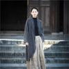 Woman Autumn Retro Vintage Devise Chinese Style Coat Long Sleeves Solid Color Casual Coat