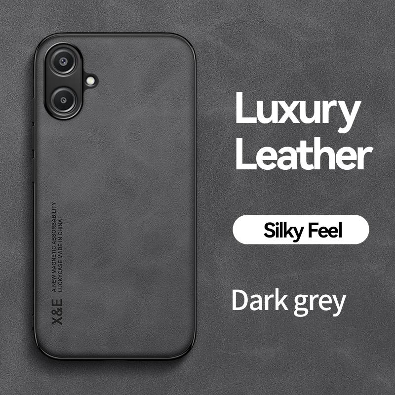 KEYSION Роскошный ретро чехол из ПУ кожи для Samsung A06 Мягкий силикон+ПК Противоударная задняя крышка для телефона Galaxy A06 4G