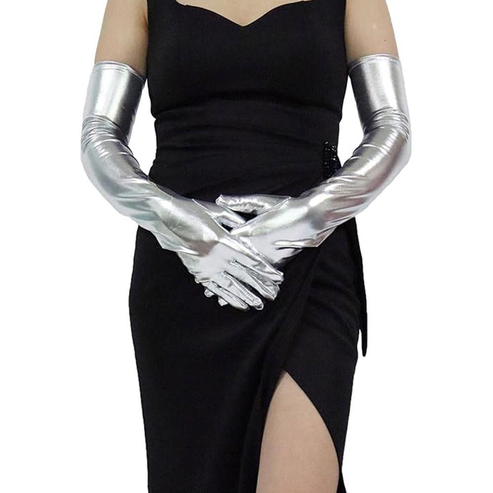 Solid Color Full Finger Mittens Long Performance Mittens Winter Warm Cosplay Gloves