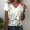 Женская футболка Летняя Повседневная Уличная V-образный вырез Женская С коротким рукавом С принтом Всегда в тренде Свободная и Удобная Короткий стиль