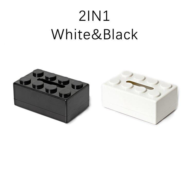 Креативные строительные блоки с пружинной коробкой для салфеток, настенный держатель для бумаги без перфорации, органайзер для ванной комнаты, коробка для полотенец для лица