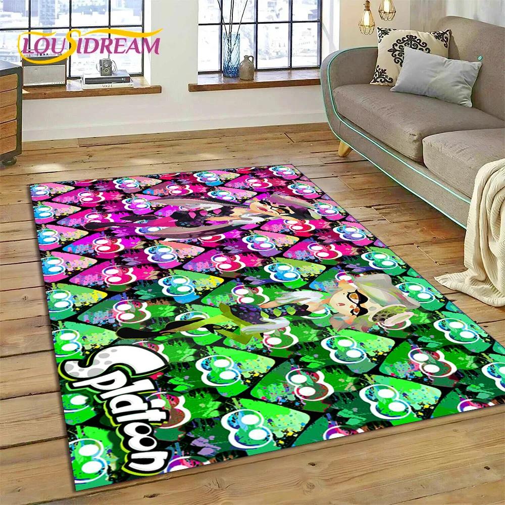 Splatoon3 PC Игрок Мультяшный Игровой Ковер для Гостиной Спальни Домашний Декор, Нескользящий Коврик для Пола Декор для Дивана Придверный Коврик ДЕТСКИЙ