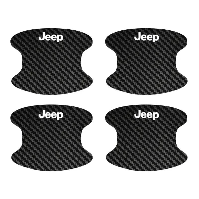 For Jeep 4/8/12PCS Car Door threshold Sticker Door Handle Bowl Scratch Protective Sticker For Jeep Wrangler Renegade Wrangler