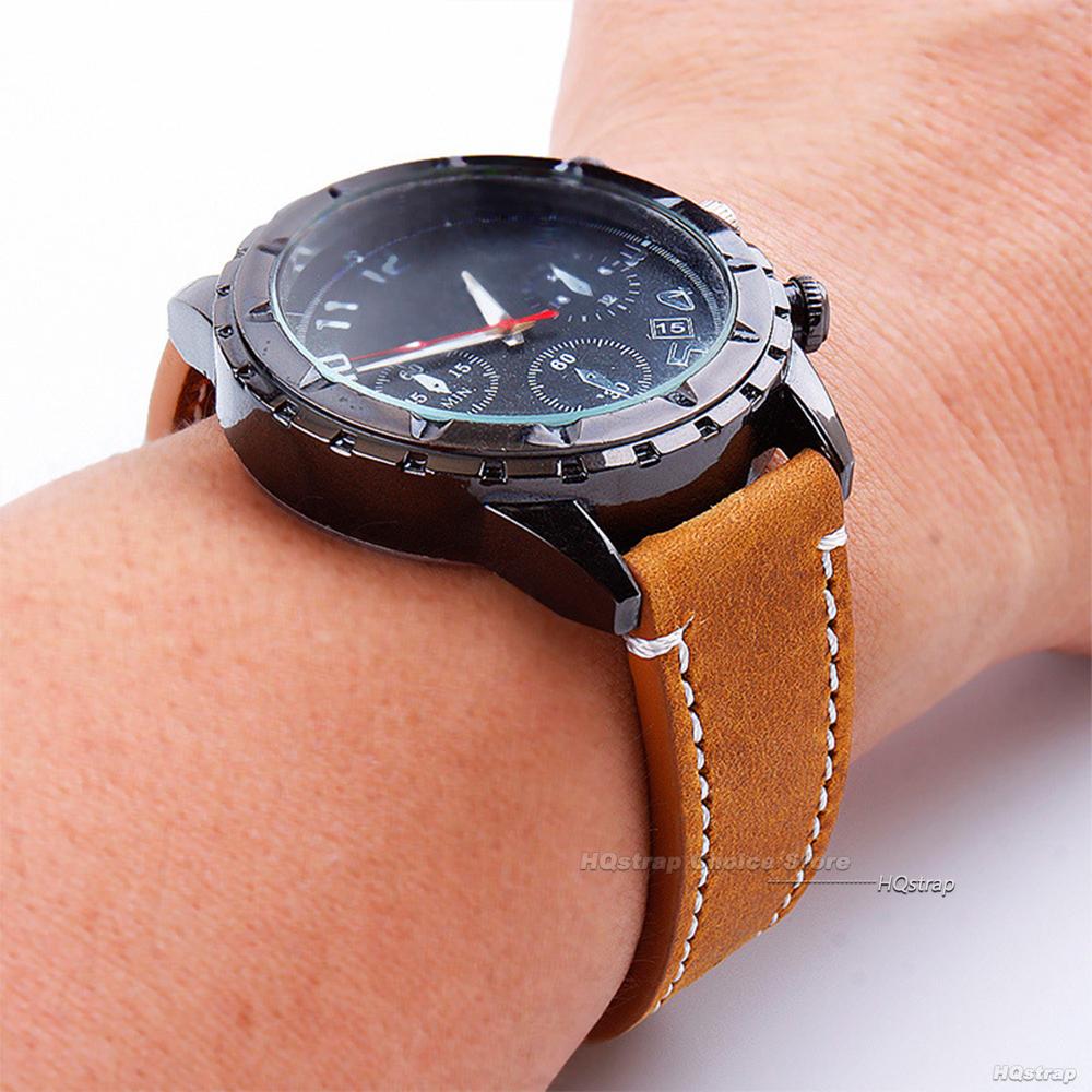 Винтажный кожаный ремешок для часов Seiko 18 мм 20 мм 22 мм 24 мм Высококачественный ретро ремешок из телячьей кожи Настоящий кожаный браслет