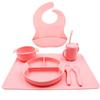 "Full Silicone Baby Meal Tray Set with Suction Cup - Divided Tableware for Children's Meals"