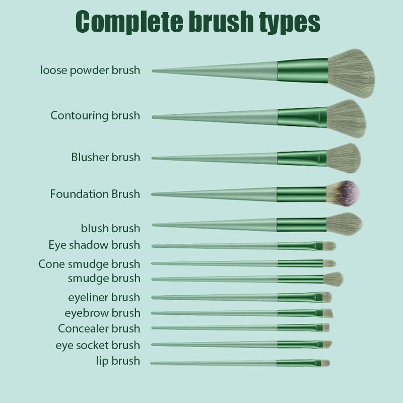 13 шт. набор мягких кистей для макияжа для тонального крема, румян, пудры, теней для век, хайлайтера для растушевки макияжа, косметической кисти, инструментов для красоты