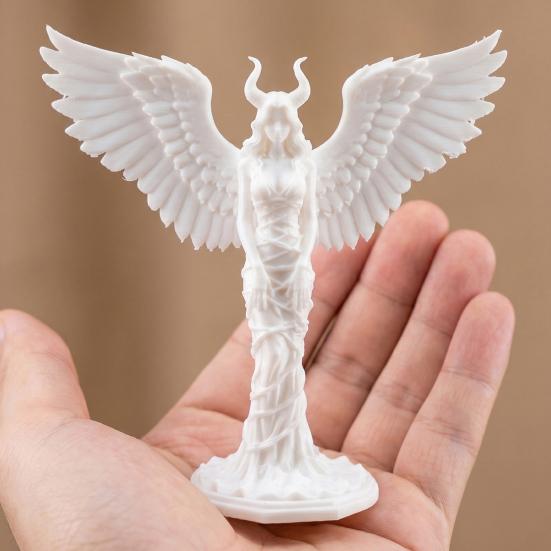 Статуэтка Демона-Ангела, 3D-печать Крыльев, Матовая Текстура, Ударопрочное Украшение для Стола, Рабочего Кабинета, Прихожей