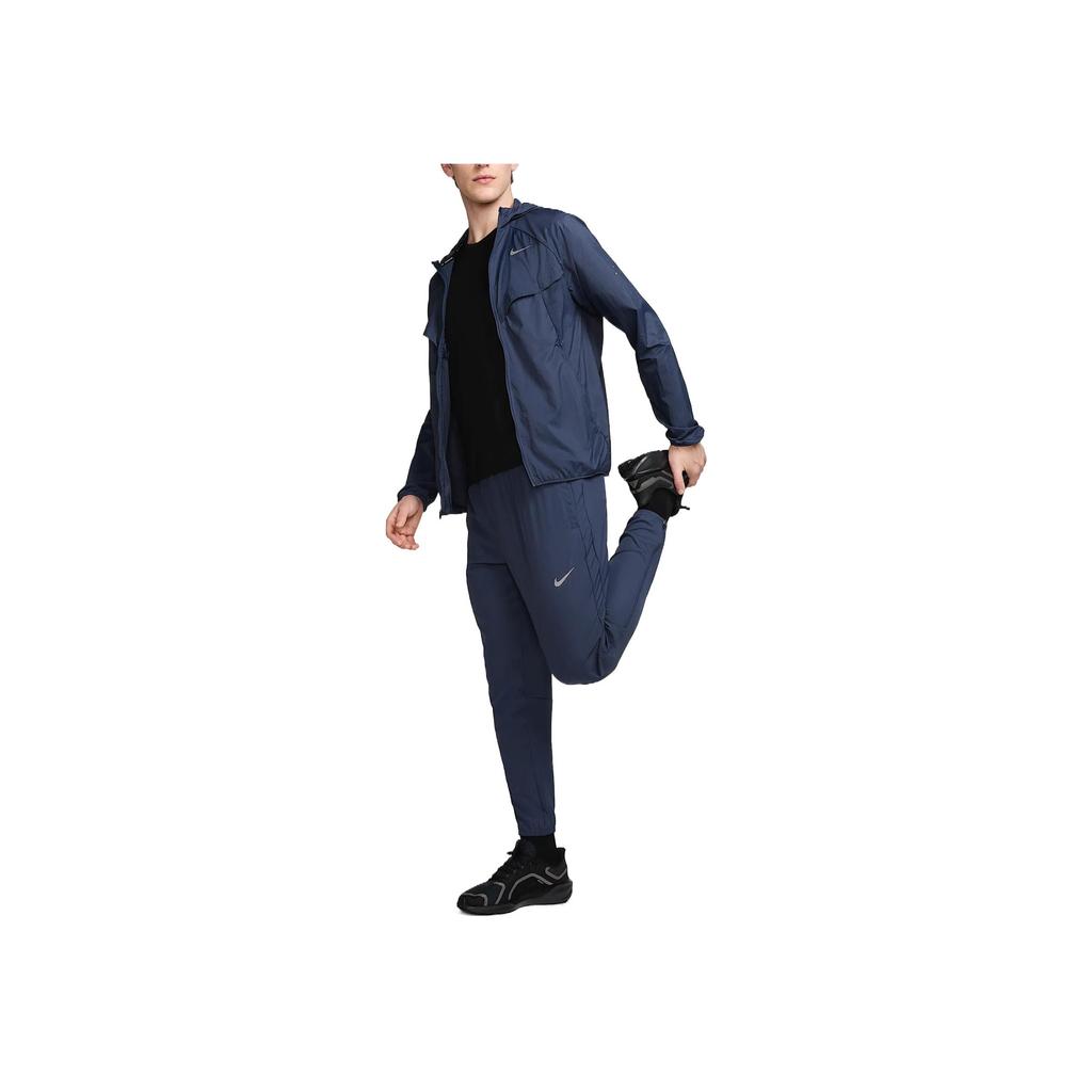 Nike SS25 Куртка для бега Stride с логотипом, защита от УФ, водонепроницаемая, повседневная, мужская, Цвет: Грозово-синий HV4548-437