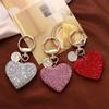 Pendant Rhinestone Interior Accessories Keys Holder Crystal Keyring Key Ring Love Heart Keychain